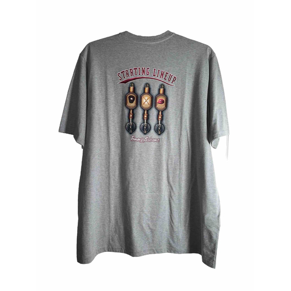 NWT Tommy‎ Bahama Mens Gray Graphic T-Shirt Beer Starting Line Up XLT - Picture 1 of 6